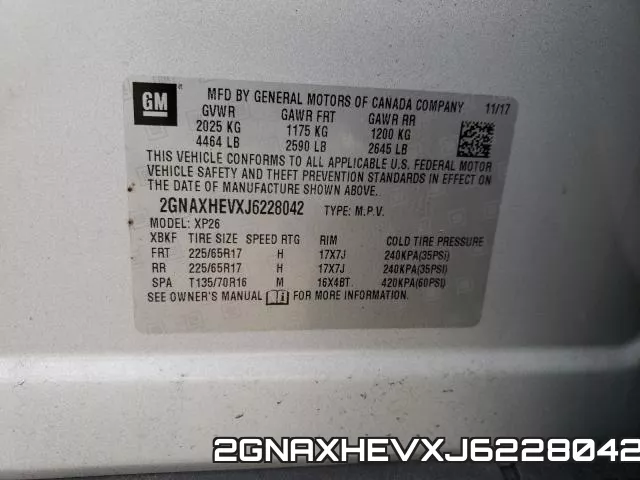 2GNAXHEVXJ6228042 фото 2