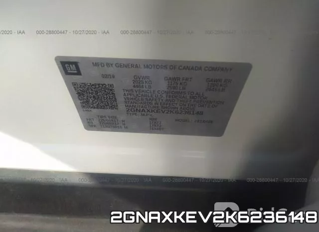 2GNAXKEV2K6236148 фото 10