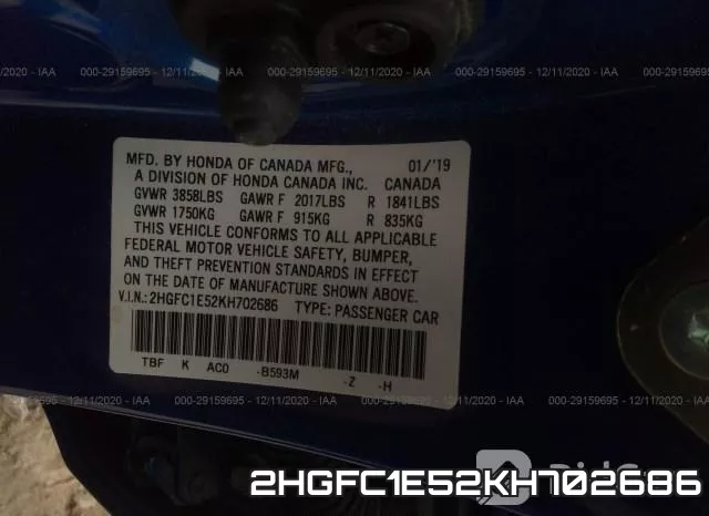 2HGFC1E52KH702686 фото 10