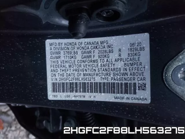 2HGFC2F88LH563275 фото 2