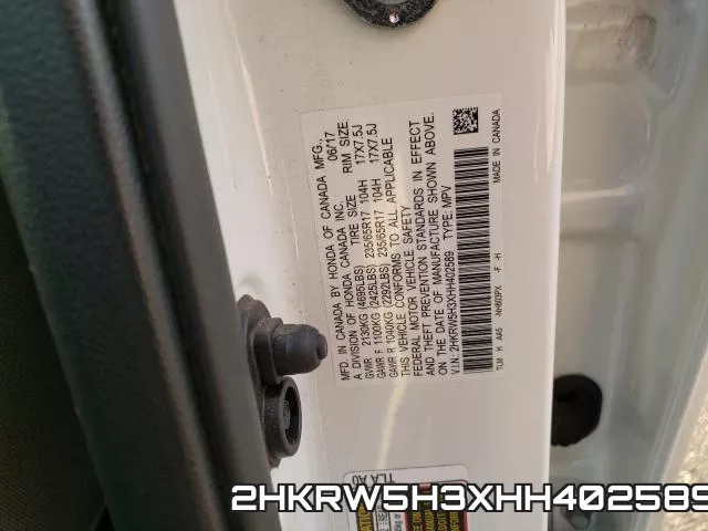 2HKRW5H3XHH402589 фото 2