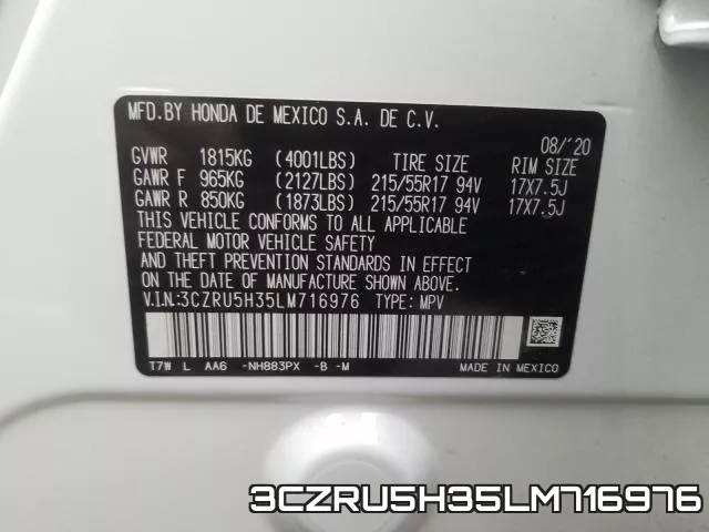 3CZRU5H35LM716976 фото 2