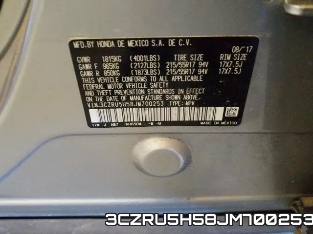 3CZRU5H58JM700253 фото 2