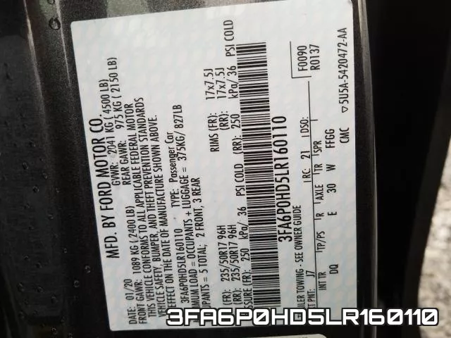 3FA6P0HD5LR160110 фото 2
