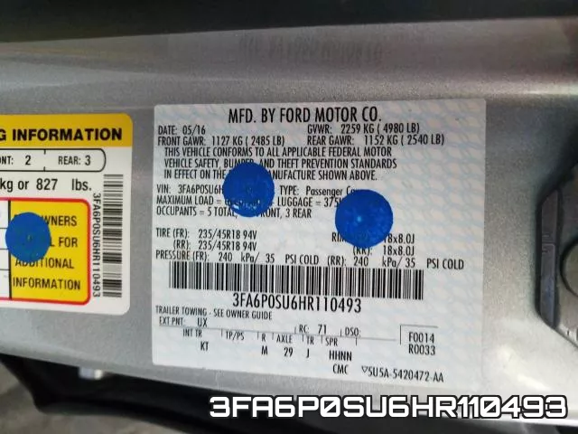 3FA6P0SU6HR110493 фото 2