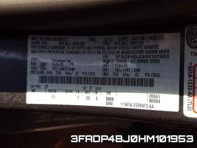 3FADP4BJ0HM101953 фото 2