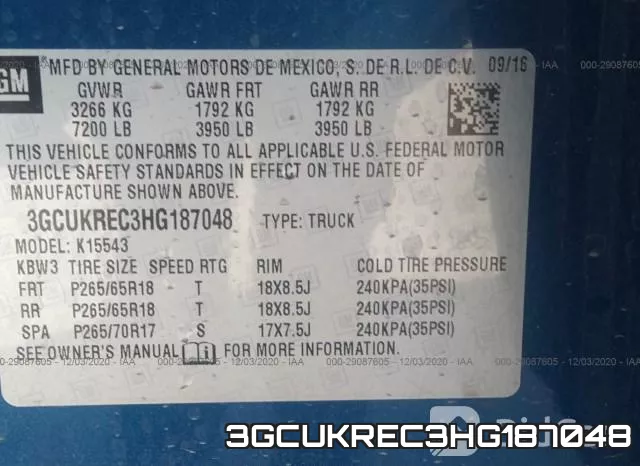 3GCUKREC3HG187048 фото 9