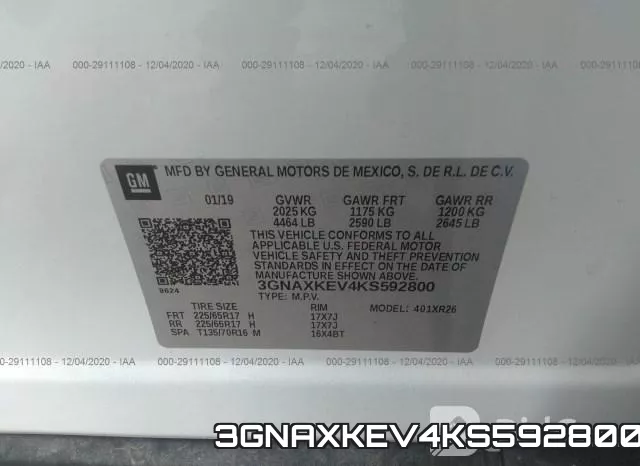 3GNAXKEV4KS592800 фото 10