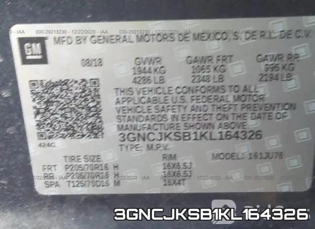 3GNCJKSB1KL164326 фото 9