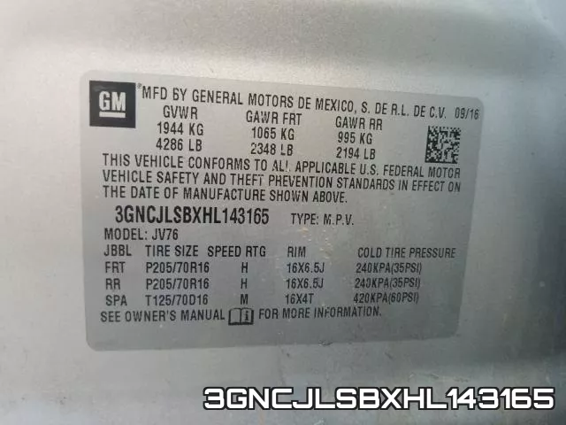 3GNCJLSBXHL143165 фото 2