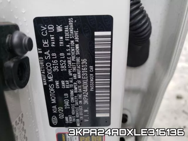 3KPA24ADXLE316136 фото 2