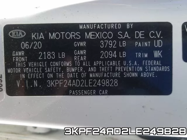 3KPF24AD2LE249828 фото 2