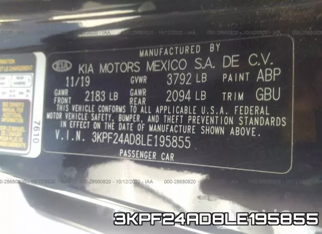 3KPF24AD8LE195855 фото 8