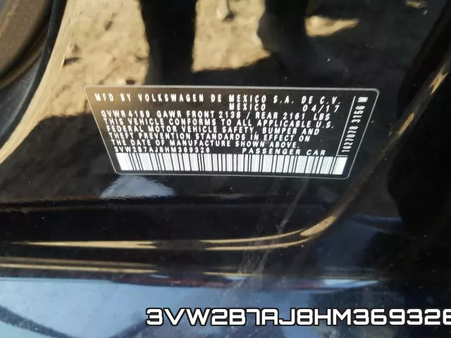 3VW2B7AJ8HM369326 фото 2