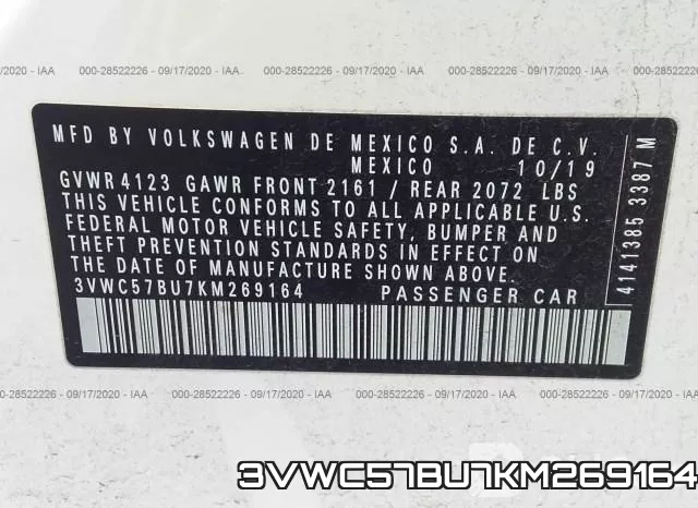 3VWC57BU7KM269164 фото 10