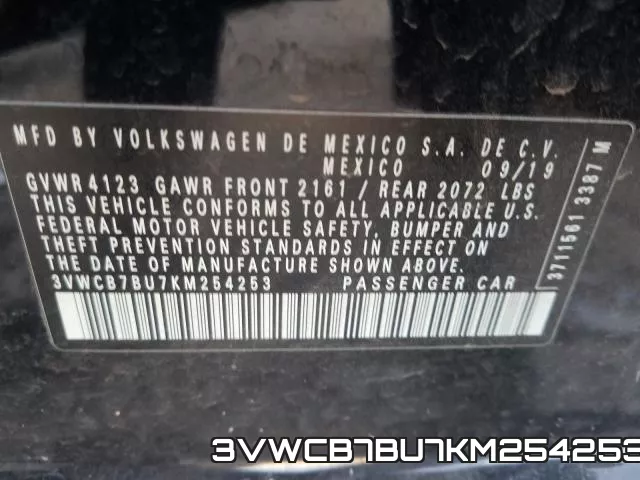 3VWCB7BU7KM254253 фото 2
