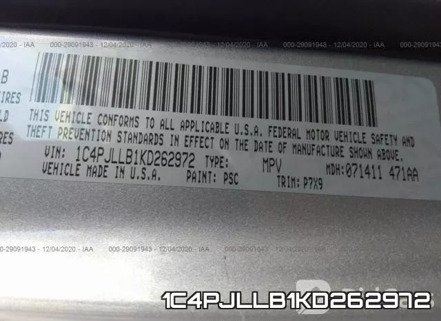 1C4PJLLB1KD262972 фото 10