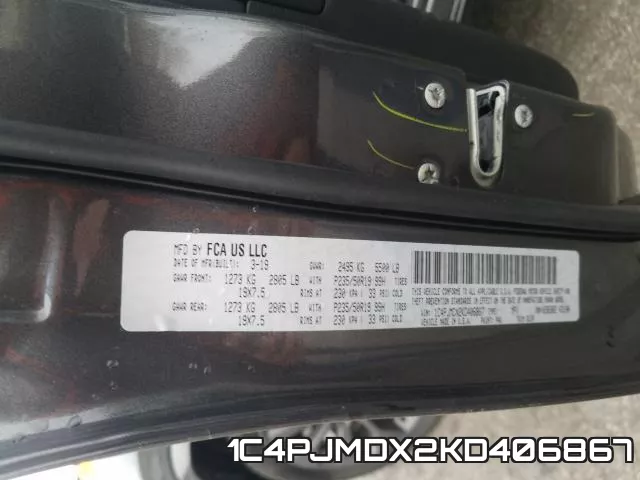 1C4PJMDX2KD406867 фото 2