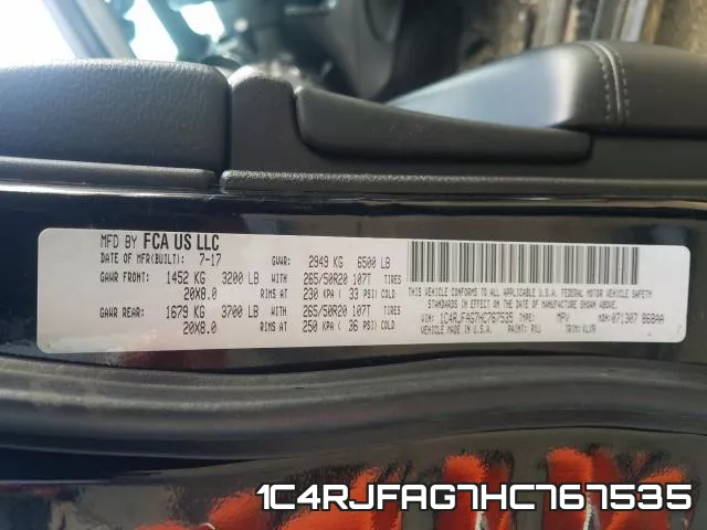 1C4RJFAG7HC767535 фото 2