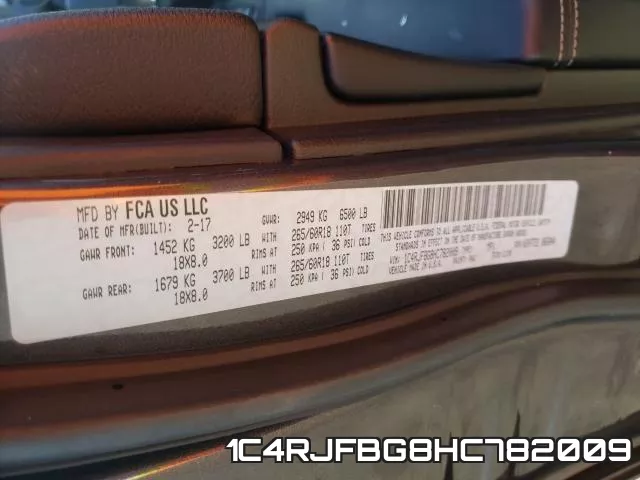 1C4RJFBG8HC782009 фото 2