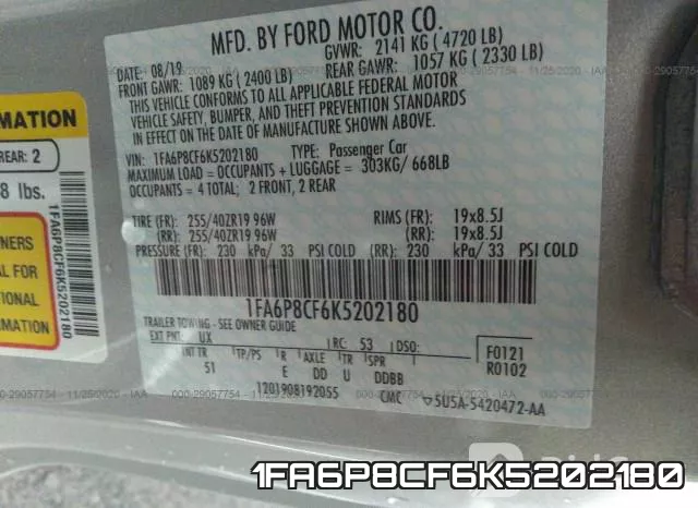 1FA6P8CF6K5202180 фото 9