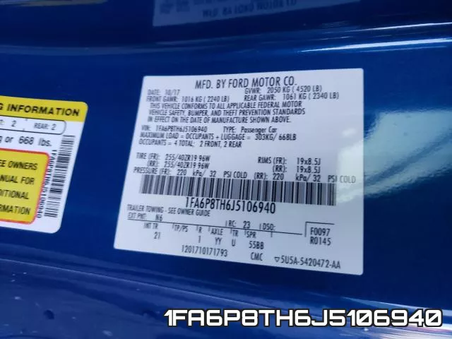 1FA6P8TH6J5106940 фото 2