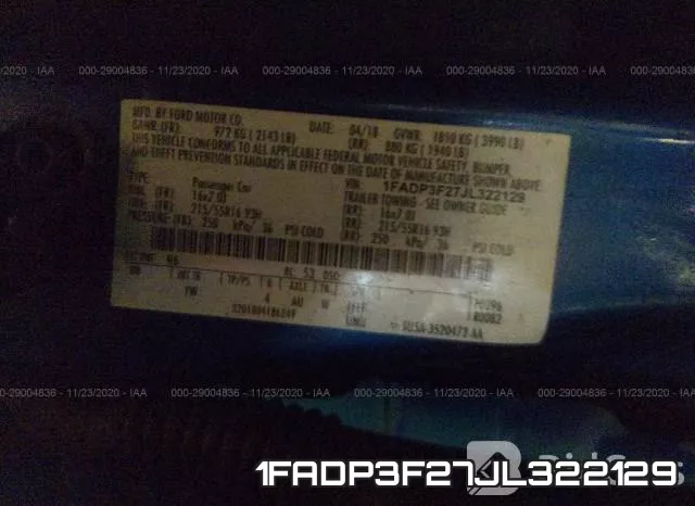 1FADP3F27JL322129 фото 10