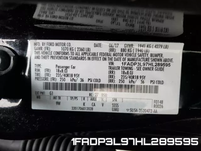 1FADP3L97HL289595 фото 2