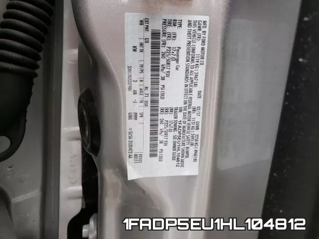 1FADP5EU1HL104812 фото 2