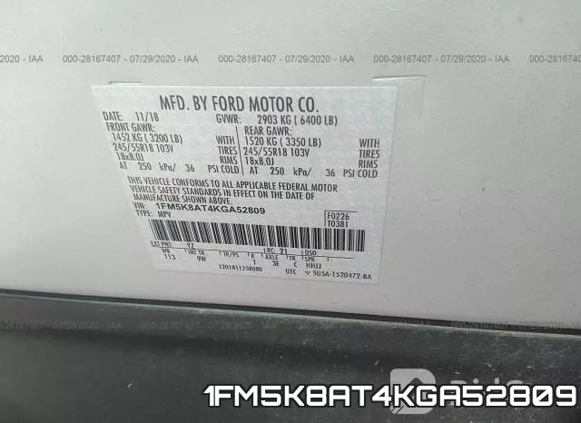 1FM5K8AT4KGA52809 фото 9