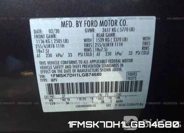 1FMSK7DH1LGB74680 фото 10