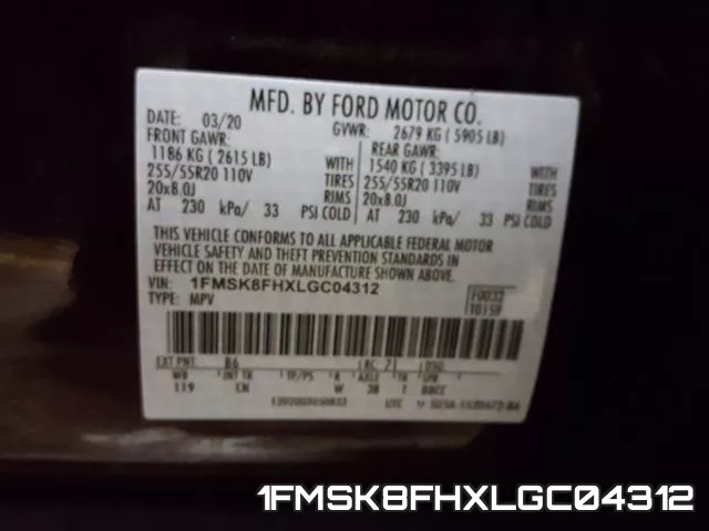 1FMSK8FHXLGC04312 фото 2