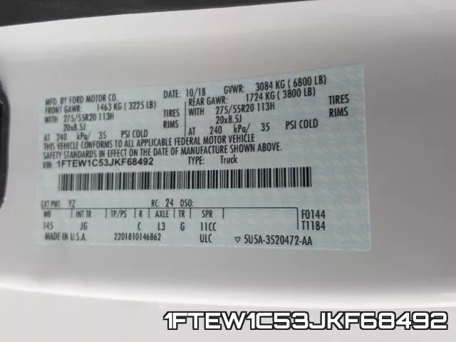 1FTEW1C53JKF68492 фото 2