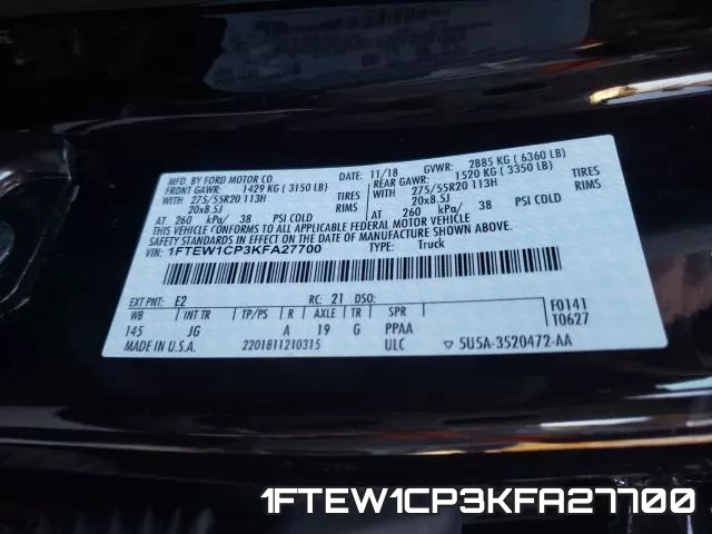 1FTEW1CP3KFA27700 фото 2
