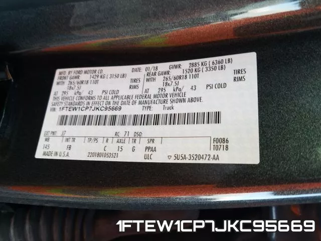 1FTEW1CP7JKC95669 фото 2