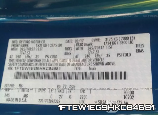 1FTEW1EG9HKC84681 фото 10