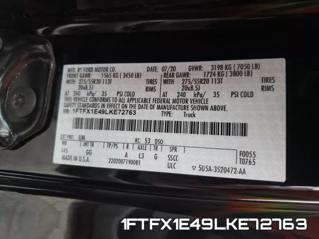 1FTFX1E49LKE72763 фото 2