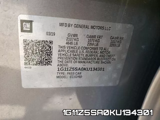 1G11Z5SA0KU134301 фото 2