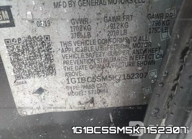 1G1BC5SM5K7152307 фото 10