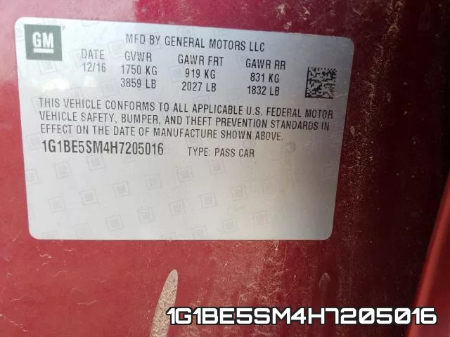 1G1BE5SM4H7205016 фото 2
