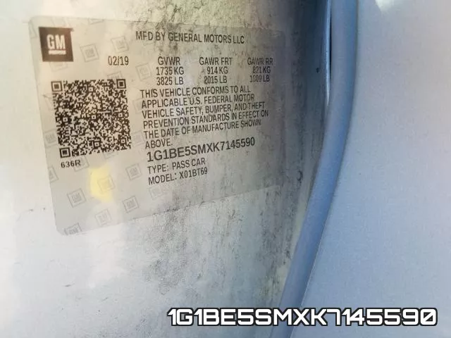 1G1BE5SMXK7145590 фото 2