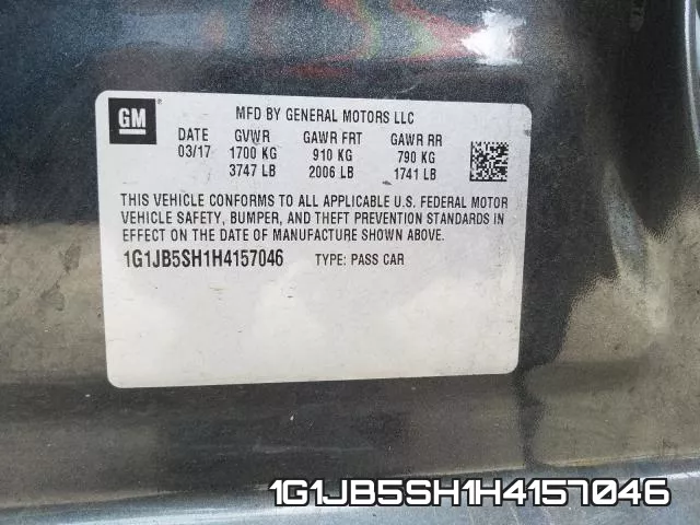 1G1JB5SH1H4157046 фото 2