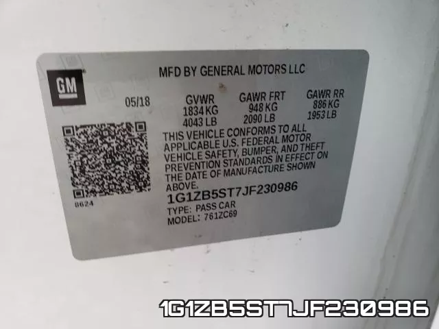 1G1ZB5ST7JF230986 фото 2