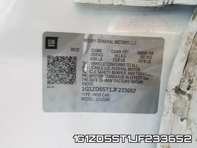 1G1ZD5ST1JF233652 фото 2