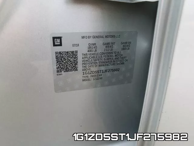 1G1ZD5ST1JF275982 фото 2