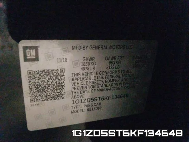 1G1ZD5ST6KF134648 фото 2