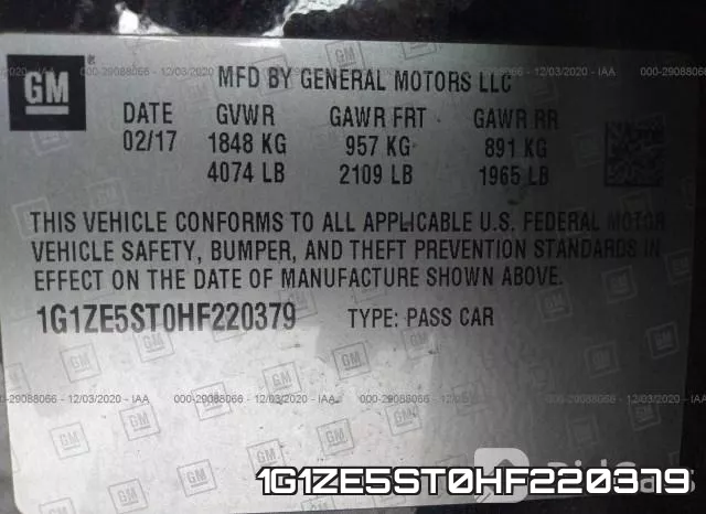 1G1ZE5ST0HF220379 фото 10
