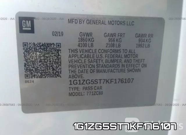 1G1ZG5ST7KF176107 фото 9
