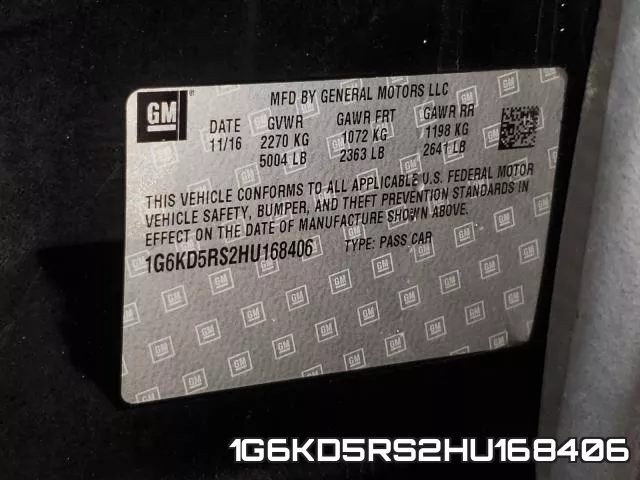 1G6KD5RS2HU168406 фото 2