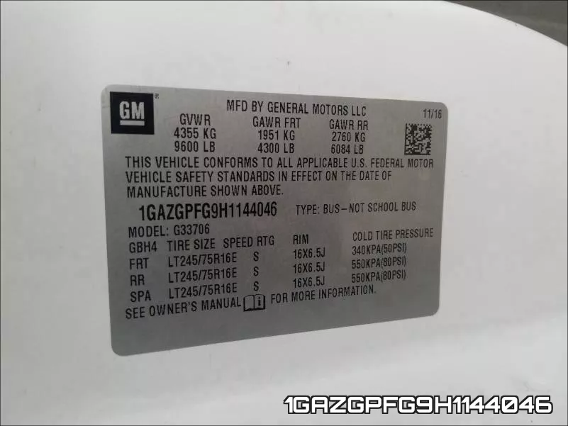 1GAZGPFG9H1144046 фото 2